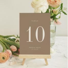 Convites OASIS Taupe Wedding Table Number Card
