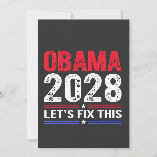 Convites Obama 2028 Corrija Este Vamos Democracy Election U (Frente)