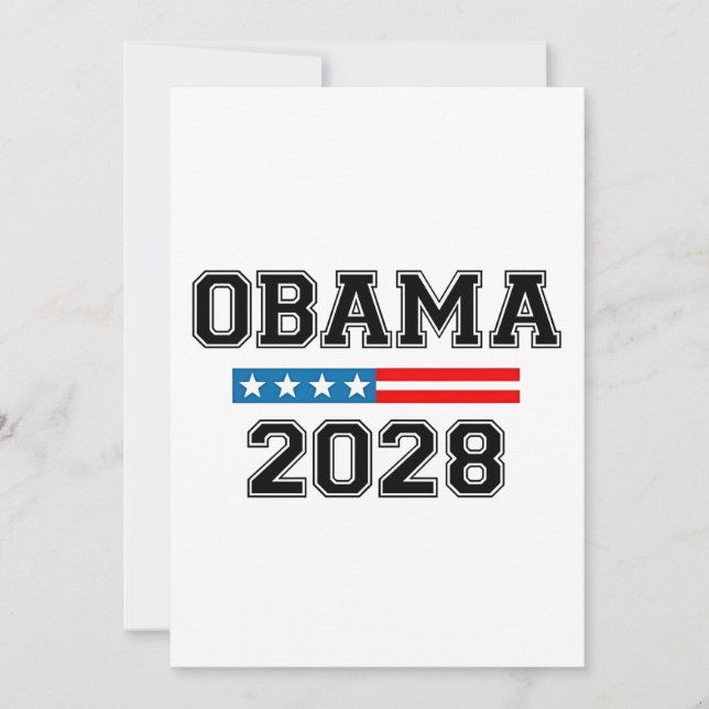 Convites Obama 2028 Democracy Election USA (Frente)