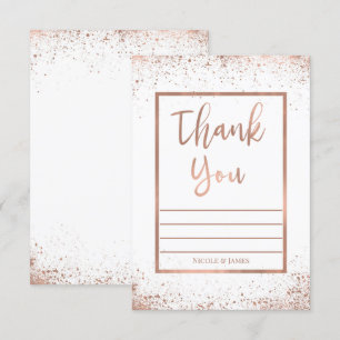 Convites Obrigada Casamento Moderno Glam Rosa Dourado Rose 