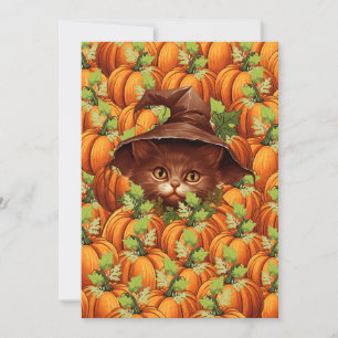 CONVITES OBRIGADO A PUMPKINS CUTE CAT