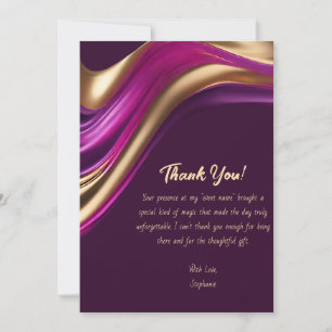 Convites Obrigado-Abstrato moderno - Roxo e Dourado-