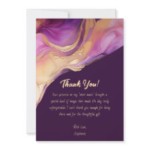 Obrigado-Abstrato Roxo-Rosa e Dourado-Moderno