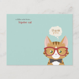 Convites Obrigado alaranjado do gato do hipster do gato