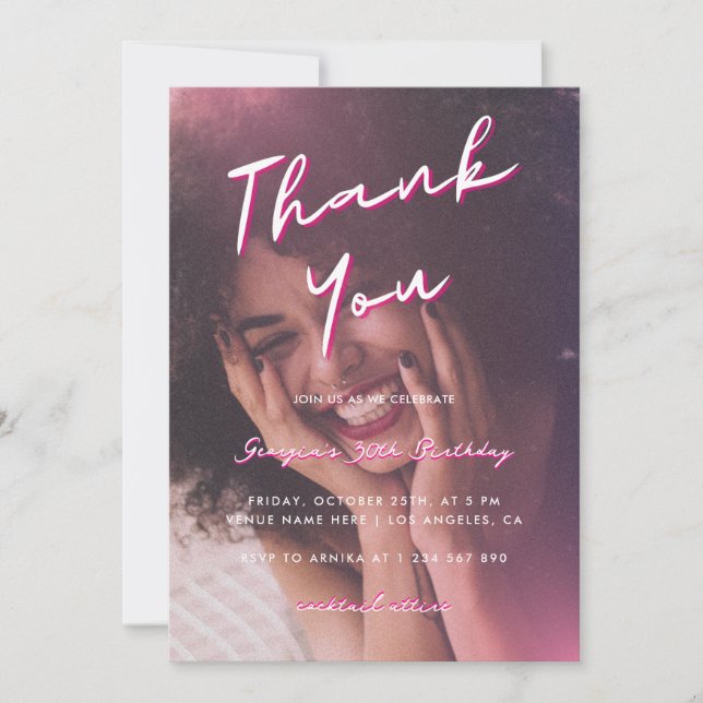 Convites Obrigado, aniversário de 30 anos (Frente)