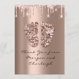 Convites Obrigado Ashley Chá de fraldas Rosa Drives Menino