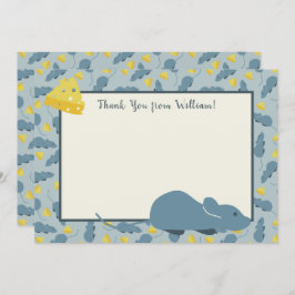 Convites Obrigado azul do ecrã plano do rato e do queijo