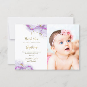 Convites Obrigado batismo, sua tinta roxa
