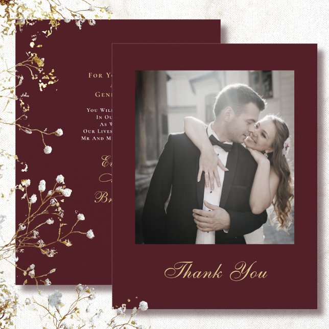 Convites Obrigado Casamento Escrito Dourado Branco Vermelho (Criador carregado)