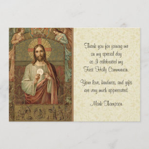 Convites Obrigado católico do comunhão do anfitrião dos