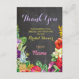 Convites Obrigado Chá de panela Chalk Aloha Luau Cards