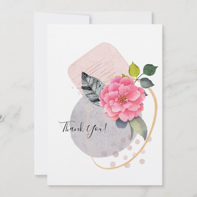 Convites Obrigado! Colagem Floral (Frente)