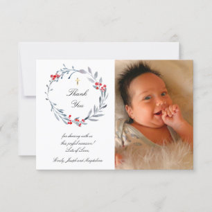 Convites obrigado de batismo de inverno