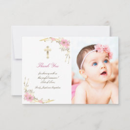 Convites Obrigado de batismo que floresça