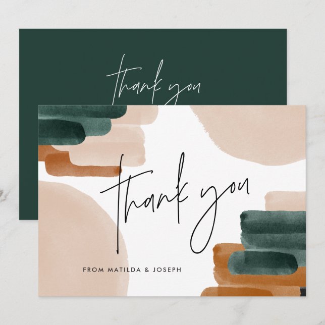 Convites obrigado de chá de fraldas terracotta para downloa (Frente/Verso)