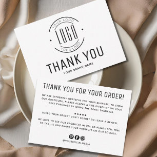 Convites Obrigado de negócios de logotipo personalizado da 