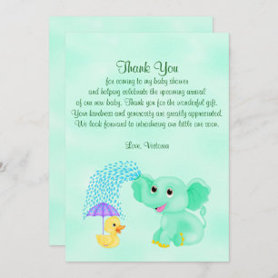 Convites Obrigado do chá de fraldas você elefante do ponto
