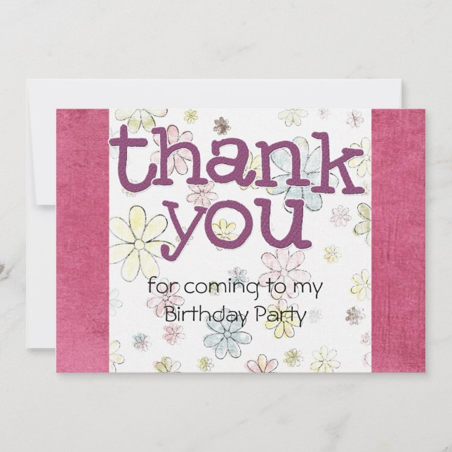 Convites Obrigado do partido de aniversário de criança você (Frente)