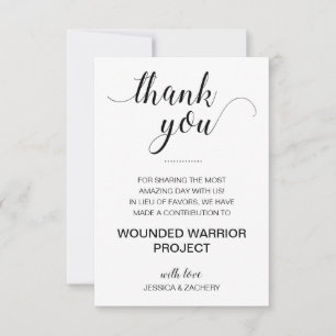 Convites Obrigado Donate ao Casamento de Caridade