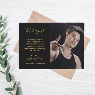 Convites Obrigado Formando foto preto