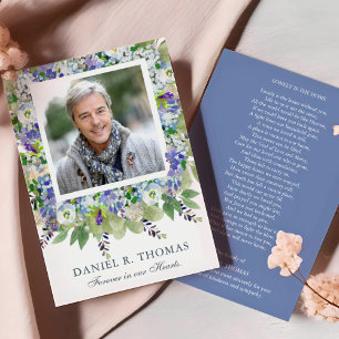 Convites Obrigado fúnebre você carda floral roxo de  