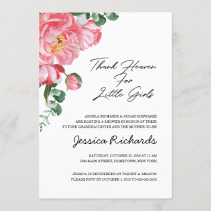 Convites Obrigado Heaven for Little Girls Chá Invitation