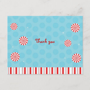 Convites Obrigado liso do Peppermint do inverno você