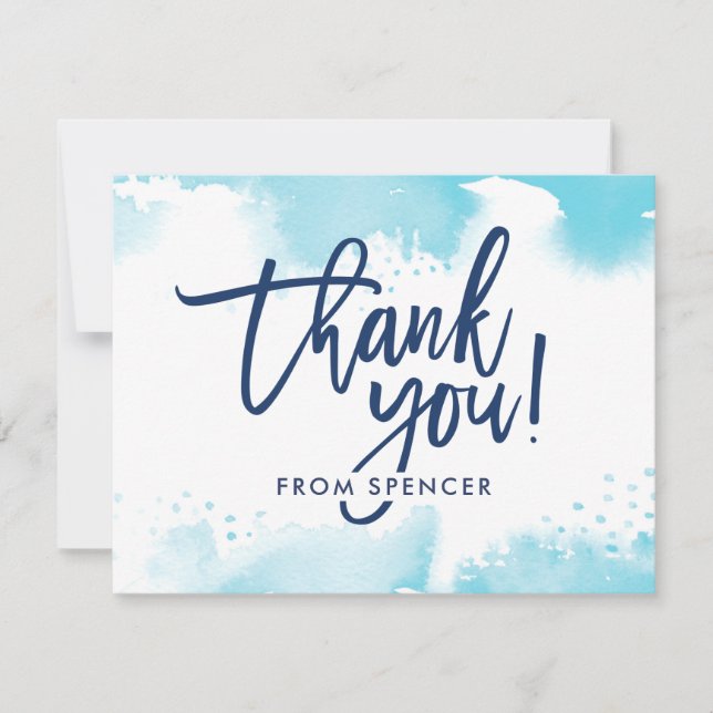 Convites OBRIGADO OBRIGADO A registrar aqua azul-aqua, grav (Frente)