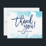 Convites OBRIGADO OBRIGADO A registrar aqua azul-aqua, grav<br><div class="desc">pelo kat massard >> kat@simplysweetPAPERIE.com << Uma maneira simples e na moda de dizer obrigado para o seu convidado para assistir ao BAR do seu filho MITZVAH Setup como modelo é simples você adicionar seus próprios detalhes ou clicar no botão personalizar e você pode adicionar ou alterar texto, fontes, tamanhos...</div>