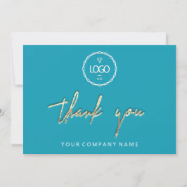 Convites Obrigado Ouro Script De Logotipo Comercial Água