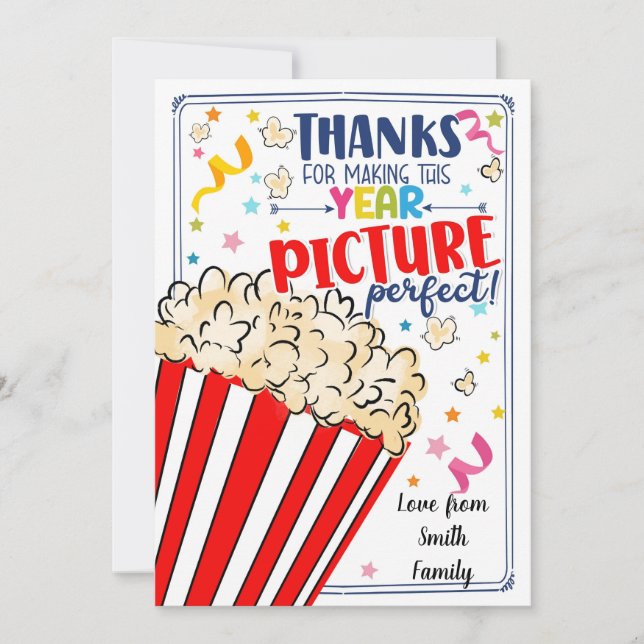 Convites Obrigado pela foto do ano perfeito para o presente (Frente)