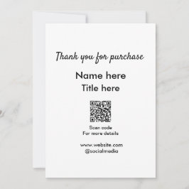 Convites Obrigado pelo nome de compra aqui digitalizar QR