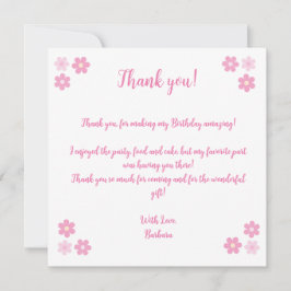 Convites Obrigado-Pink Flower Glam-