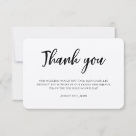 Convites Obrigado por casamento rústico. Nota moderna count