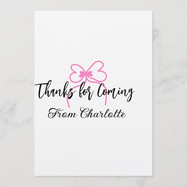 Convites obrigado por vir adicionar nome mensagem arco rosa (Frente)