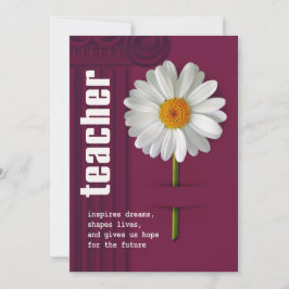 Convites Obrigado, Professor. Placa personalizada Daisy Des
