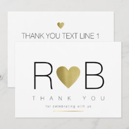 Convites obrigado que você ama as iniciais do & casal, clar