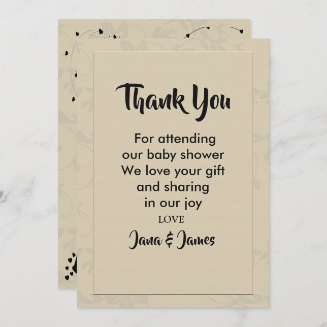 Convites Obrigado Romântico moderno (Frente/Verso)