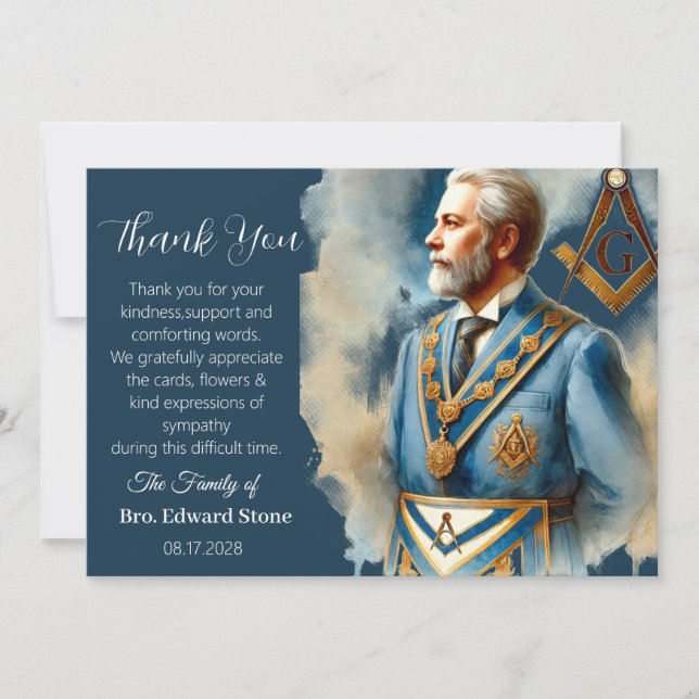 Convites Obrigado simpatia funerária maçom  (Frente)