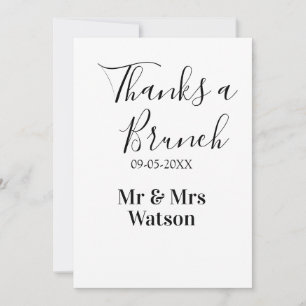 Convites Obrigado um brunch pós-casamento nome data simples