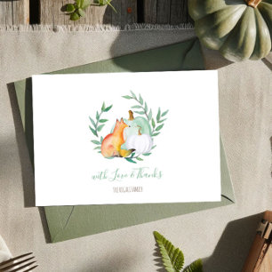 Convites Obrigado verde da floresta da abóbora do Fox voc