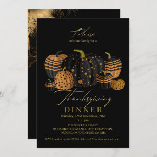 Convites Obrigados de abóbora elegantes e sofisticados