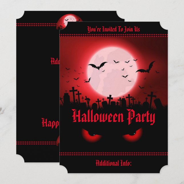 Convites Observadores Noturnos Escuros (Frente/Verso)