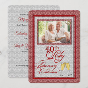 Convites OBSOLETE: 40º aniversário da Ruby Damask