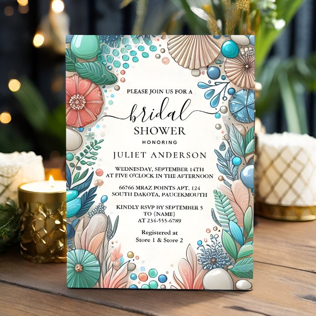 Convites Obter Chá de panela de Vidro do Mar Empilhado para (Criador carregado)