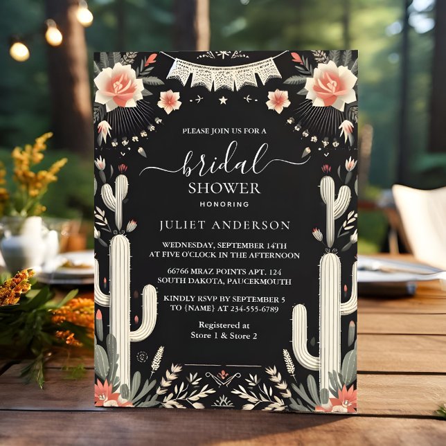 Convites Obter o Chá de panela Fiesta Cactus Viagem Mexican (Criador carregado)