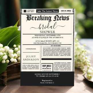 Convites Obter Vintage Pays Antiga Retro Newpaper Chá de pa