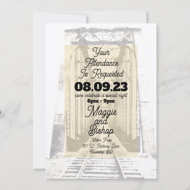 Convites Ocasional Antigo do Ocidente Solicitamos a Sua Pre (Frente)