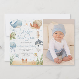 Convites Ocean Animal Under The Sea 2nd Birthday Photo