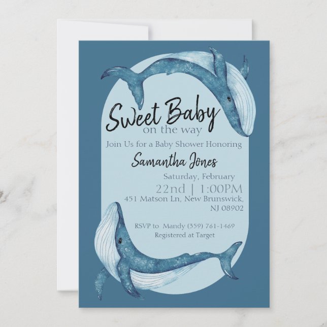 Convites Ocean Baby Shower Invitation (Frente)